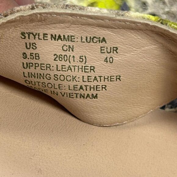 Kate Spade New York Lucia Ankle-Strap Sandals US 9.5 B Lemon Snakeskin Shoes - Picture 10 of 10